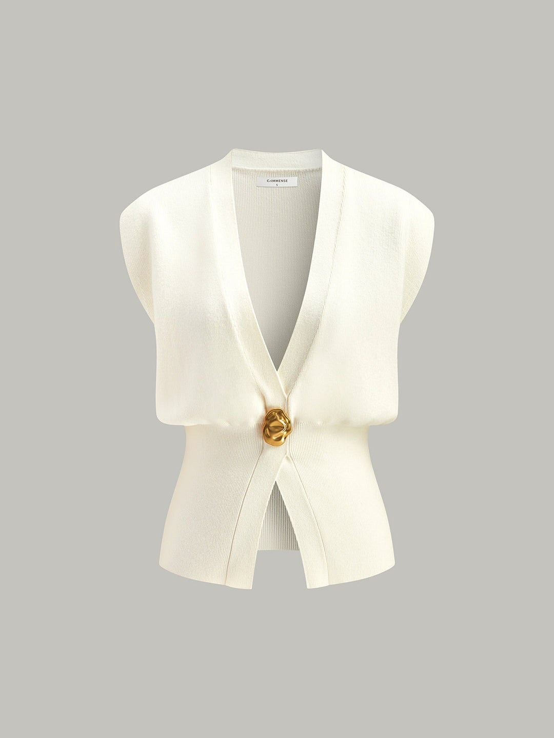 V-Neck Buttoned Detail Sweater Vest