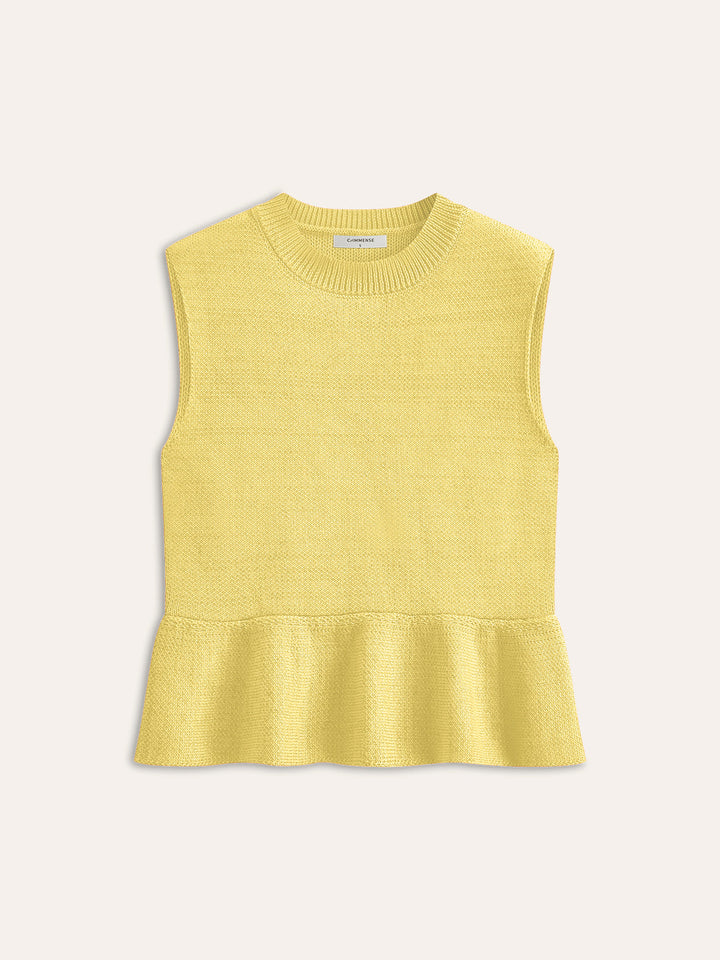Sleeveless Ruffle Hem Sweater Vest