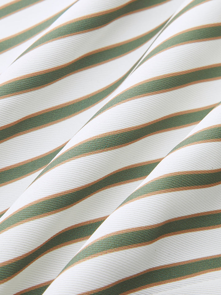 Striped Metal Round-Neck Shirt With Belt