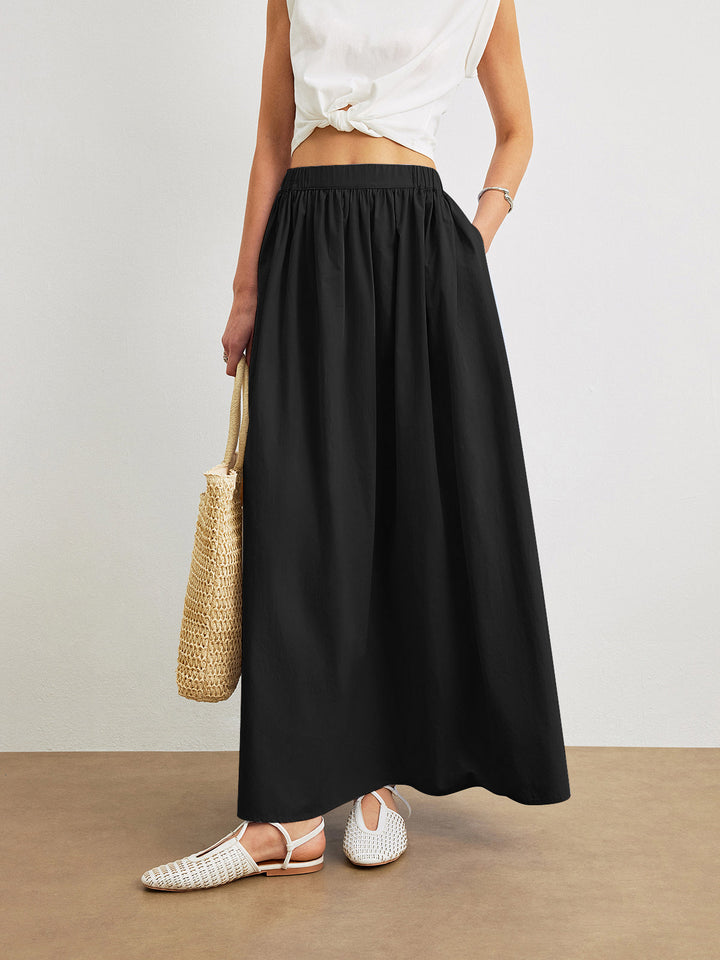 Cotton A-Line Skirt With Pockets