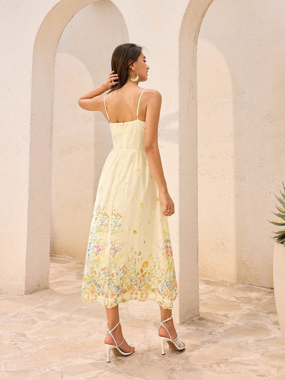 Floral Embroidered Midi Dress