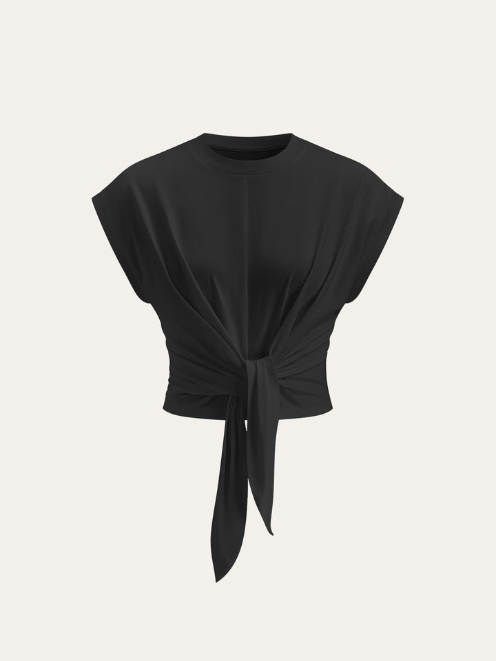 Tie-Front Cap Sleeve Top