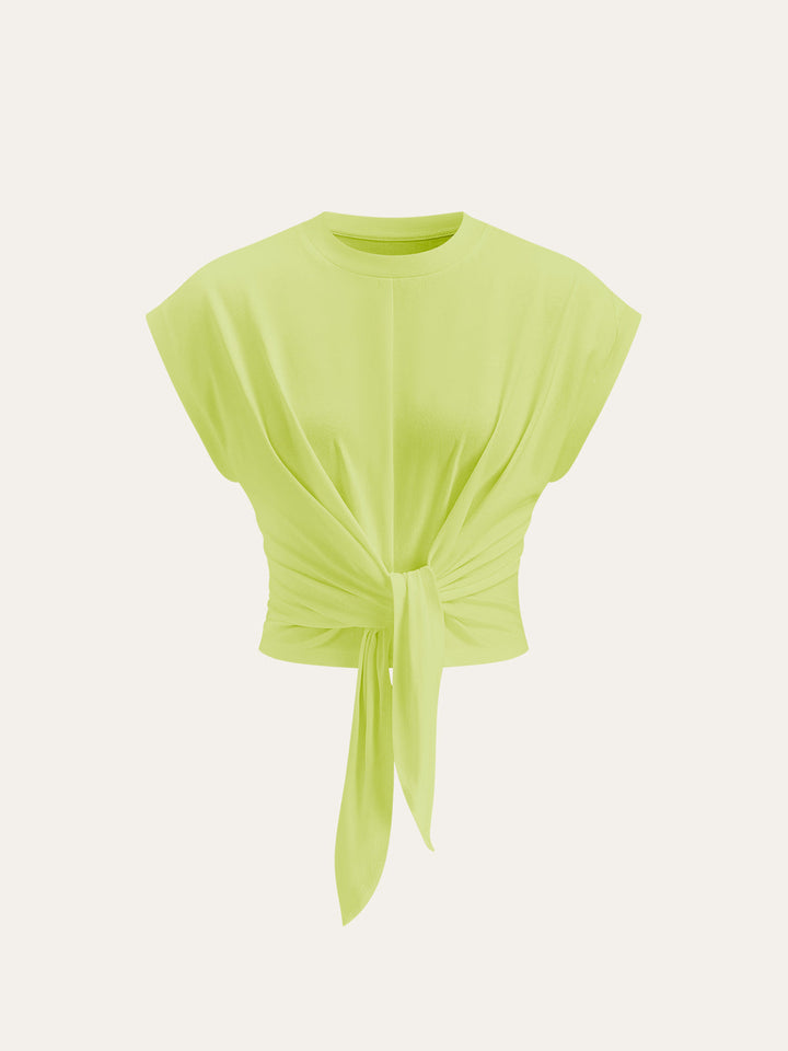 Tie-Front Cap Sleeve Top