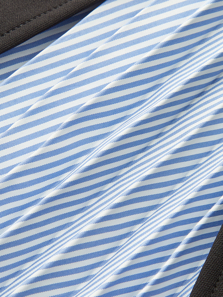 Asymmetric Striped-Panel Mini Skirt