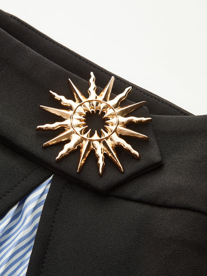 Asymmetric Striped-Panel Mini Skirt