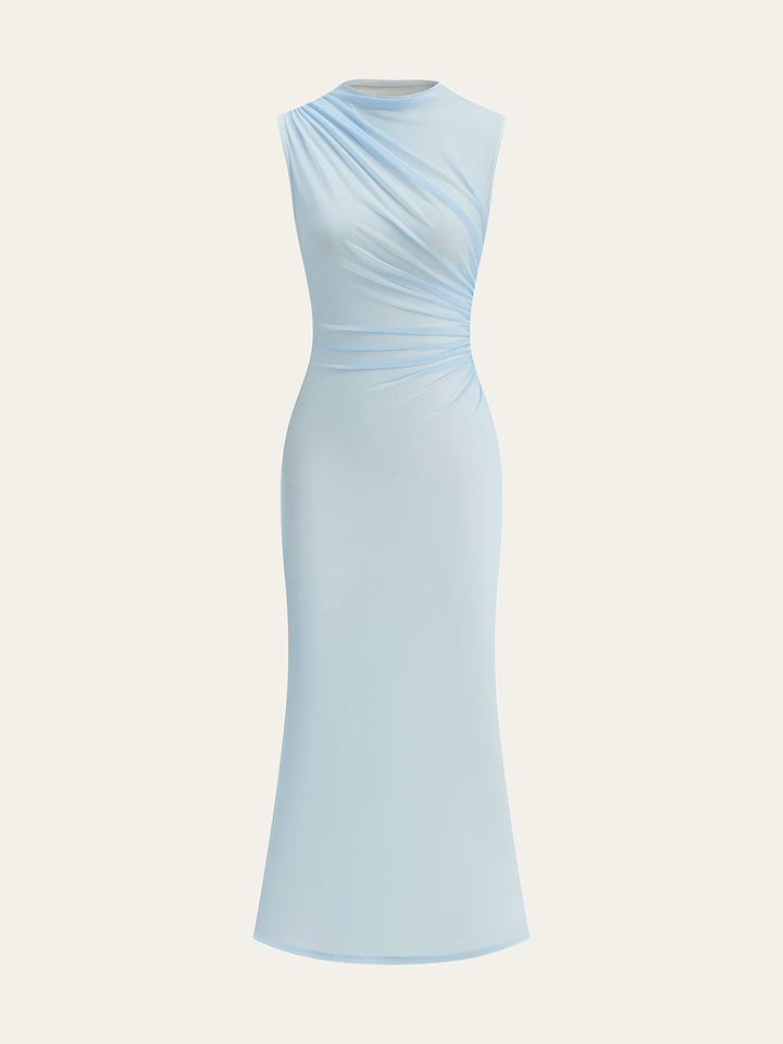 Gradient Mesh Backless Maxi Dress