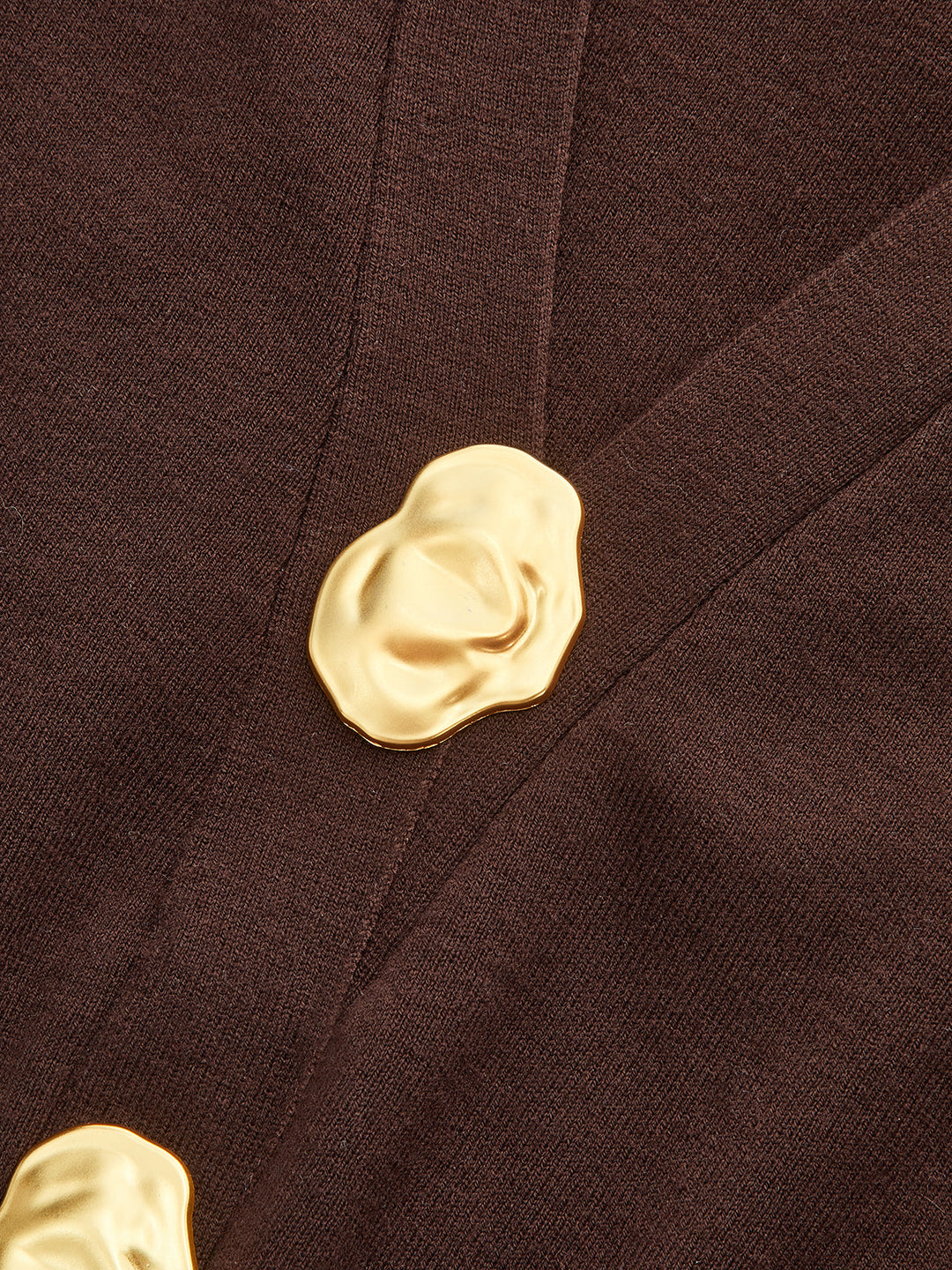 Metal Detail V-Neck Wool Blend Sweater