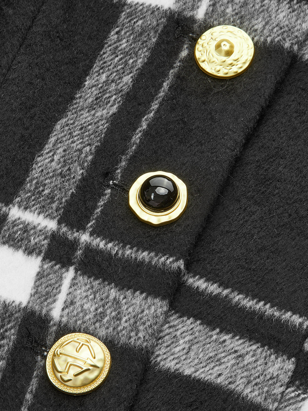 Plaid Wool Blend Blazer