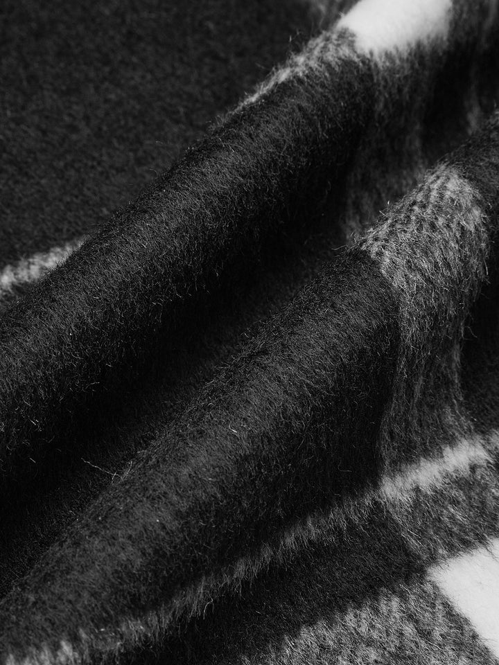 Plaid Wool Blend Blazer