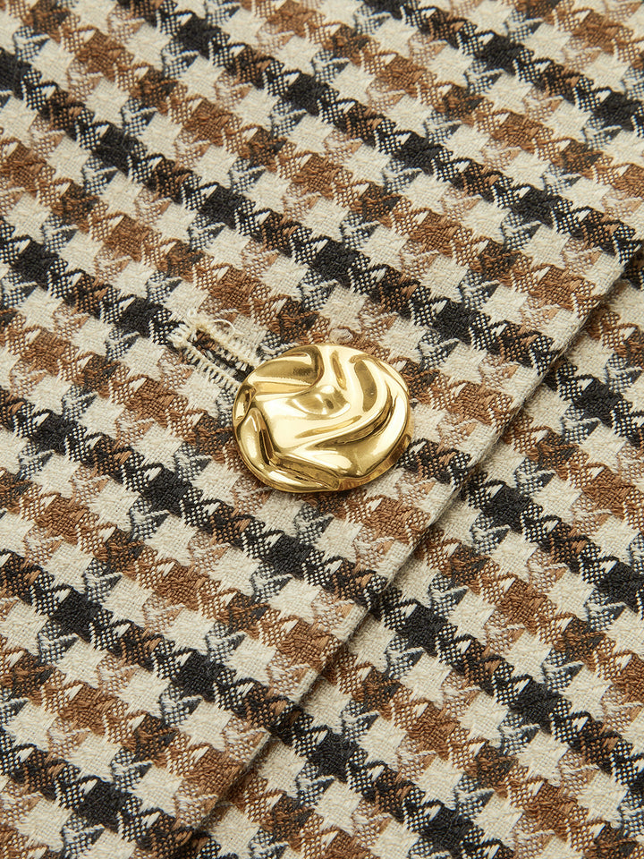 Metal Button Checked Blazer