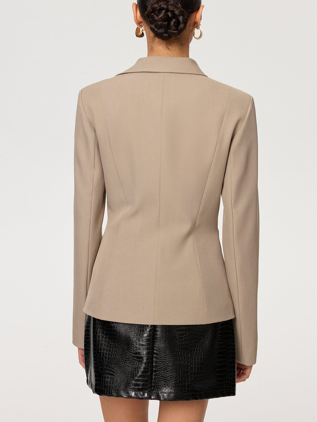 Asymmetric Button-Front Blazer