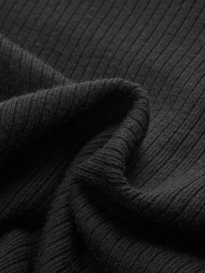 Ribbed Panel Semi-Sheer Long-Sleeve Shirt