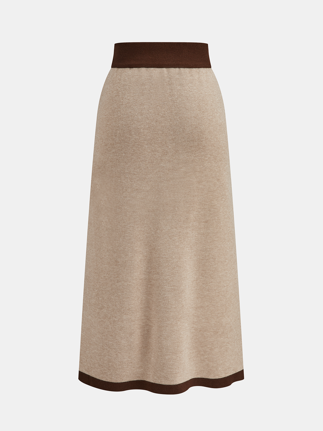 Contrast Trim Knit Top and Midi Skirt Set