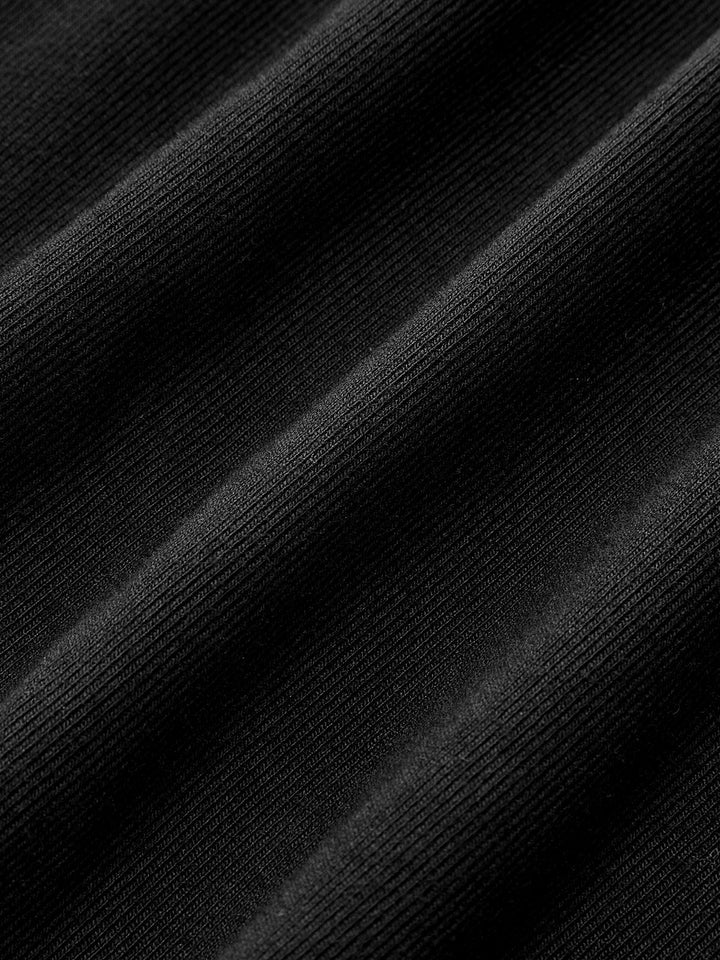 Faux Leather Panel Mock Neck Sleeveless Dress