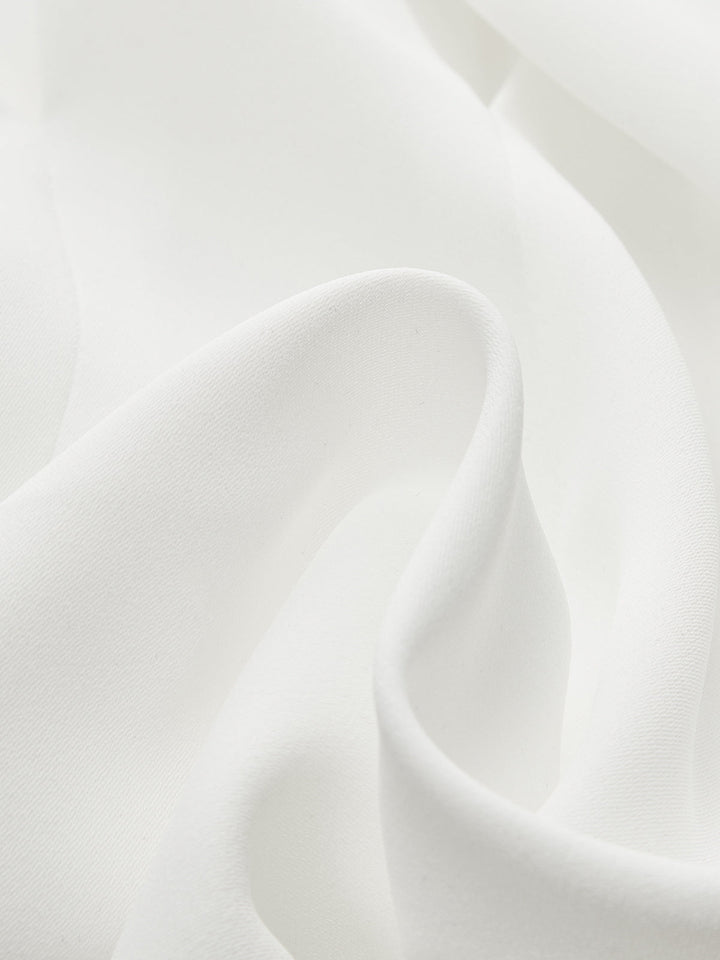 Pleated Cinched Waist Metal Button Blouse