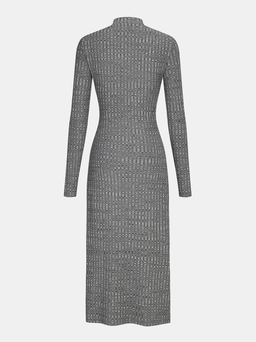 Mock Neck Twisted Side Slit Midi Dress