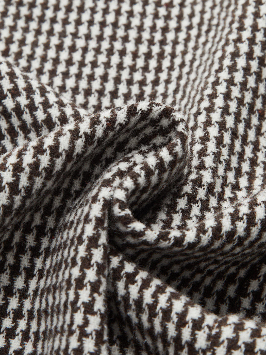 Houndstooth Tweed Belted Midi Skirt