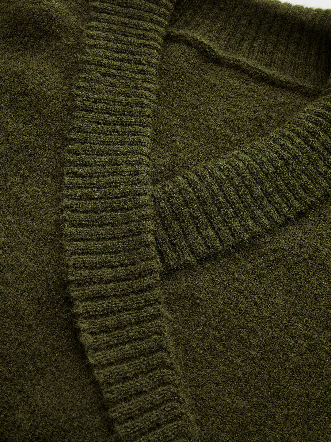 Wool Blend Wrap V-Neck Sweater