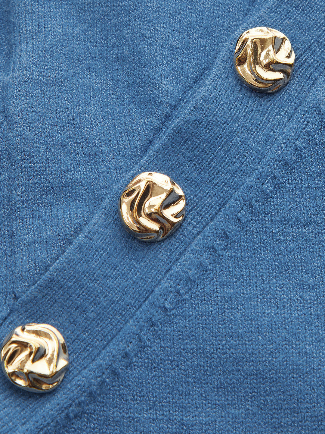 Asymmetrical Metal Button Knit Top