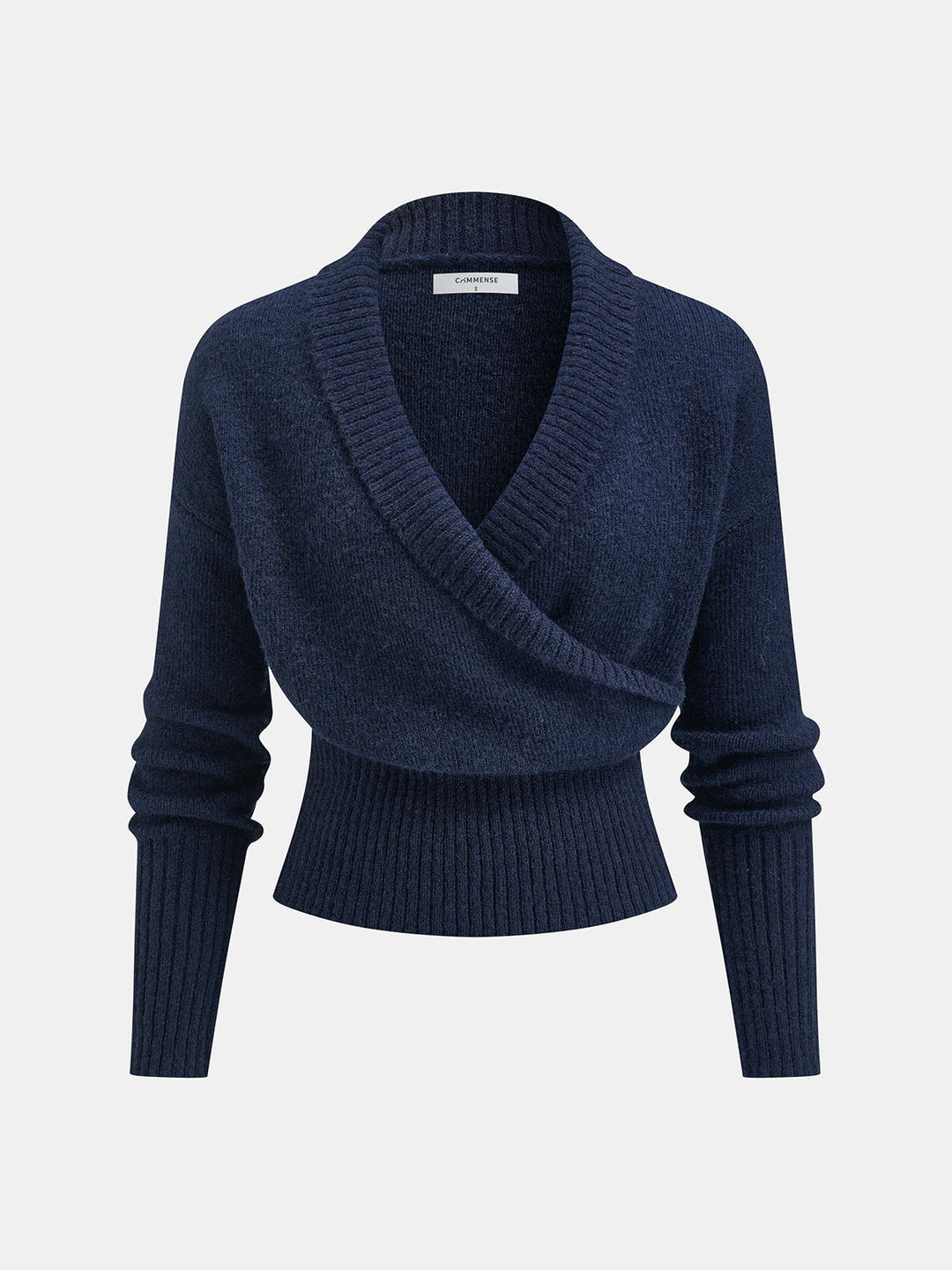 Wool Blend Wrap V-Neck Sweater