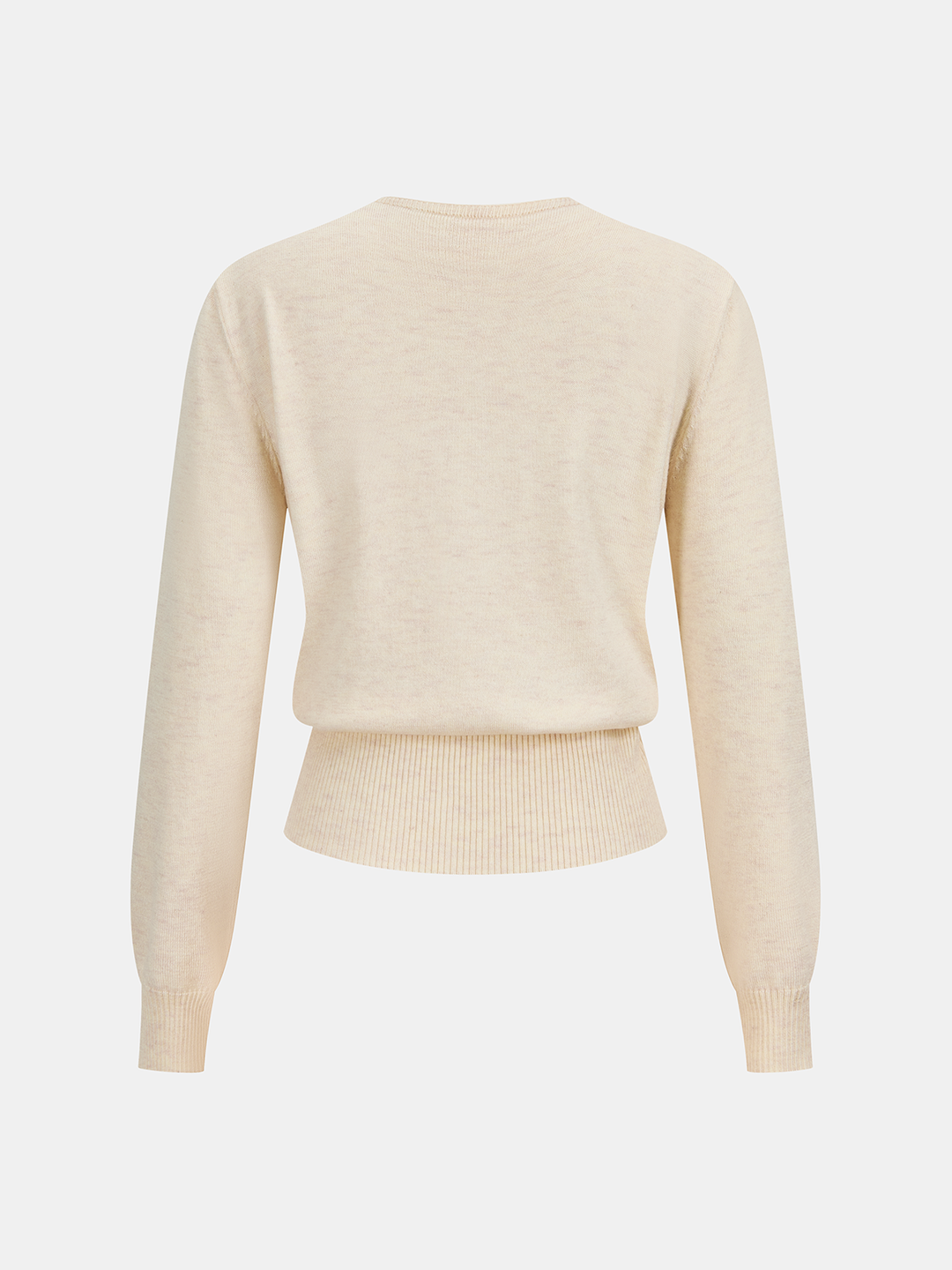 Lace Panel Rhinestone Wool Blend Sweater