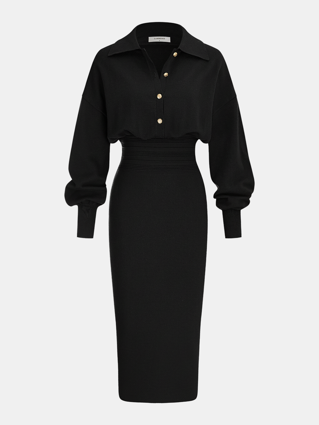 Cinched Waist Knit Shirt Dress