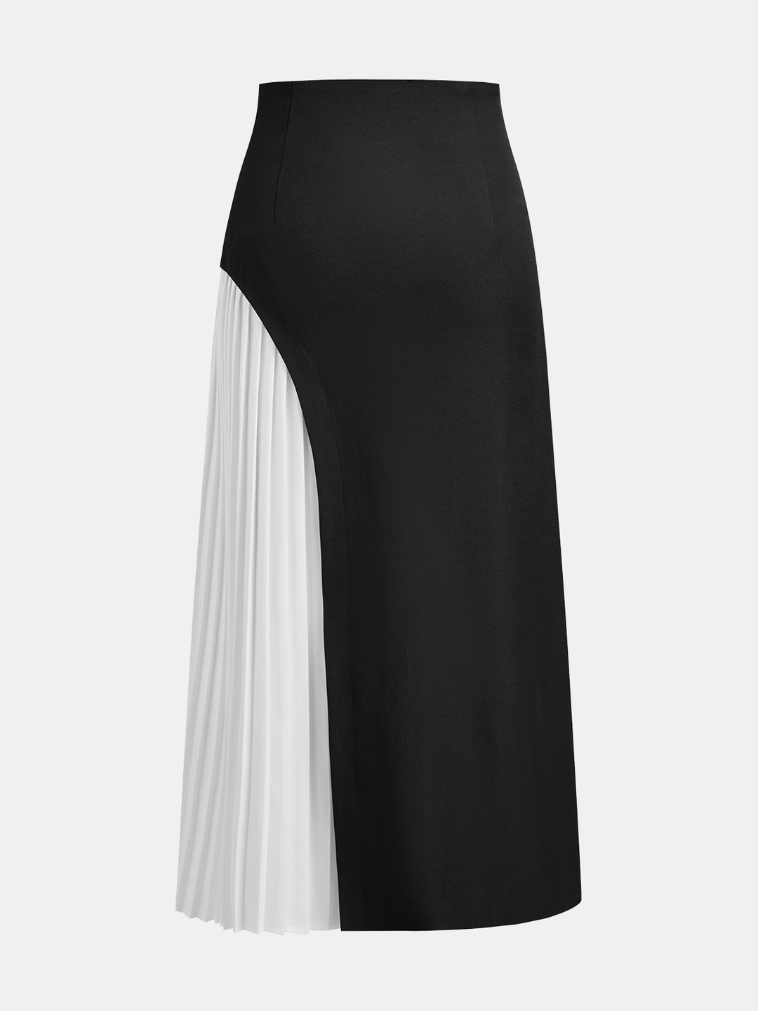Color-Block Pleated Midi Skirt