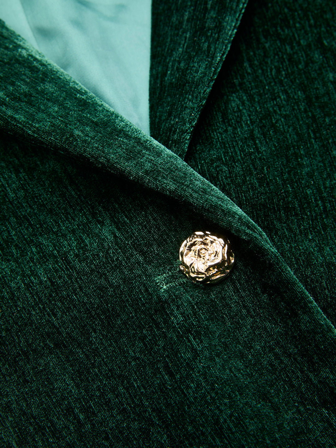 Velvet Belted Metal Button Blazer