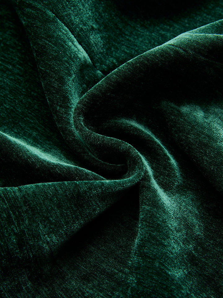 Velvet Belted Metal Button Blazer