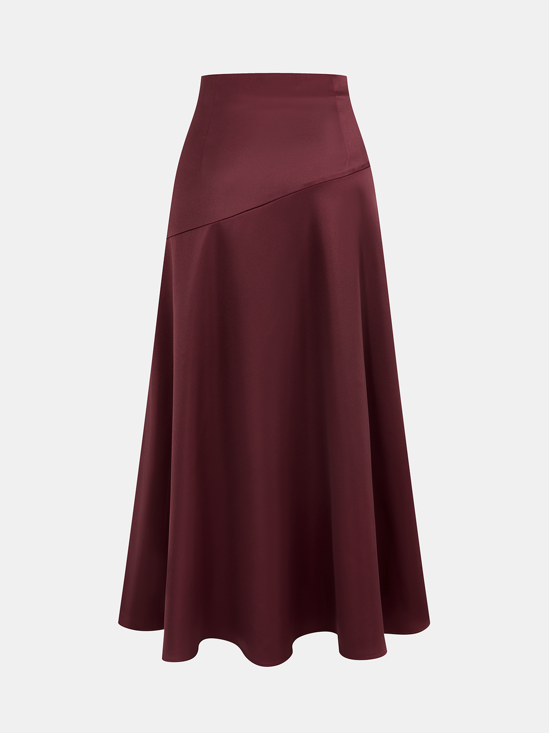 Satin Asymmetrical Midi Skirt