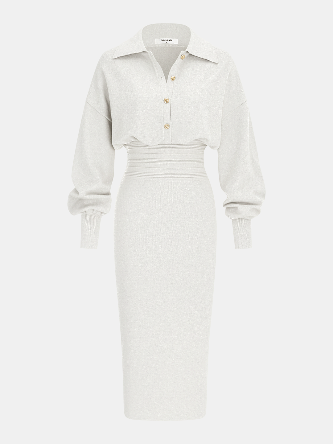 Cinched Waist Knit Shirt Dress