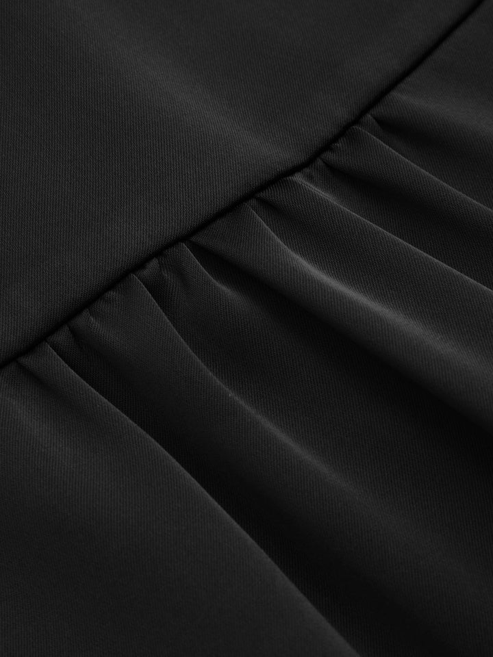 Sheer Long Sleeve Tie-Waist Satin Shirt