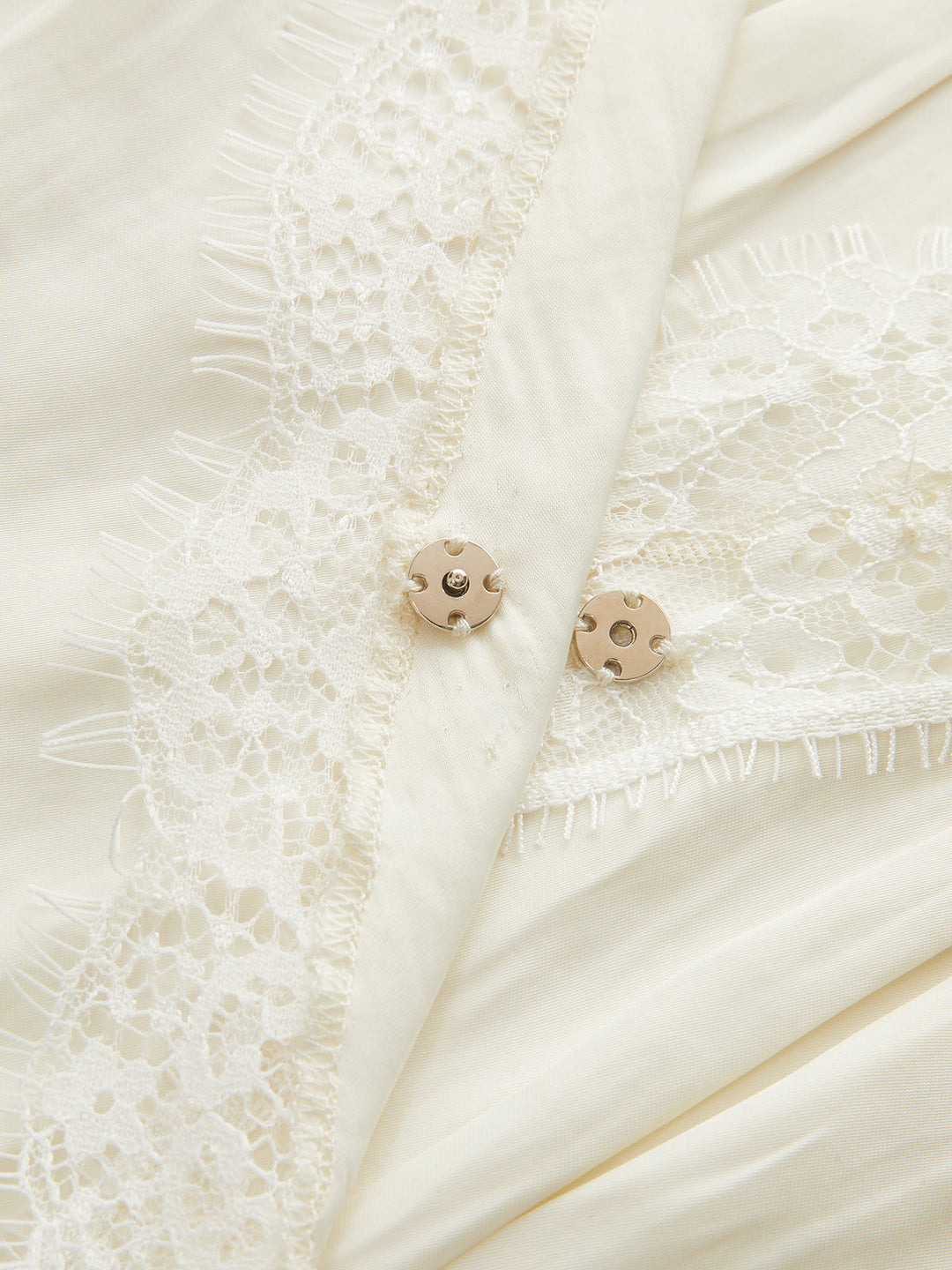 Lace Trim Smocked Waist Long Sleeve Blouse