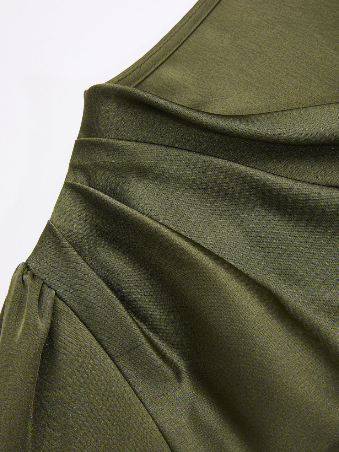 Satin Cowl-Neck Long Sleeve Blouse