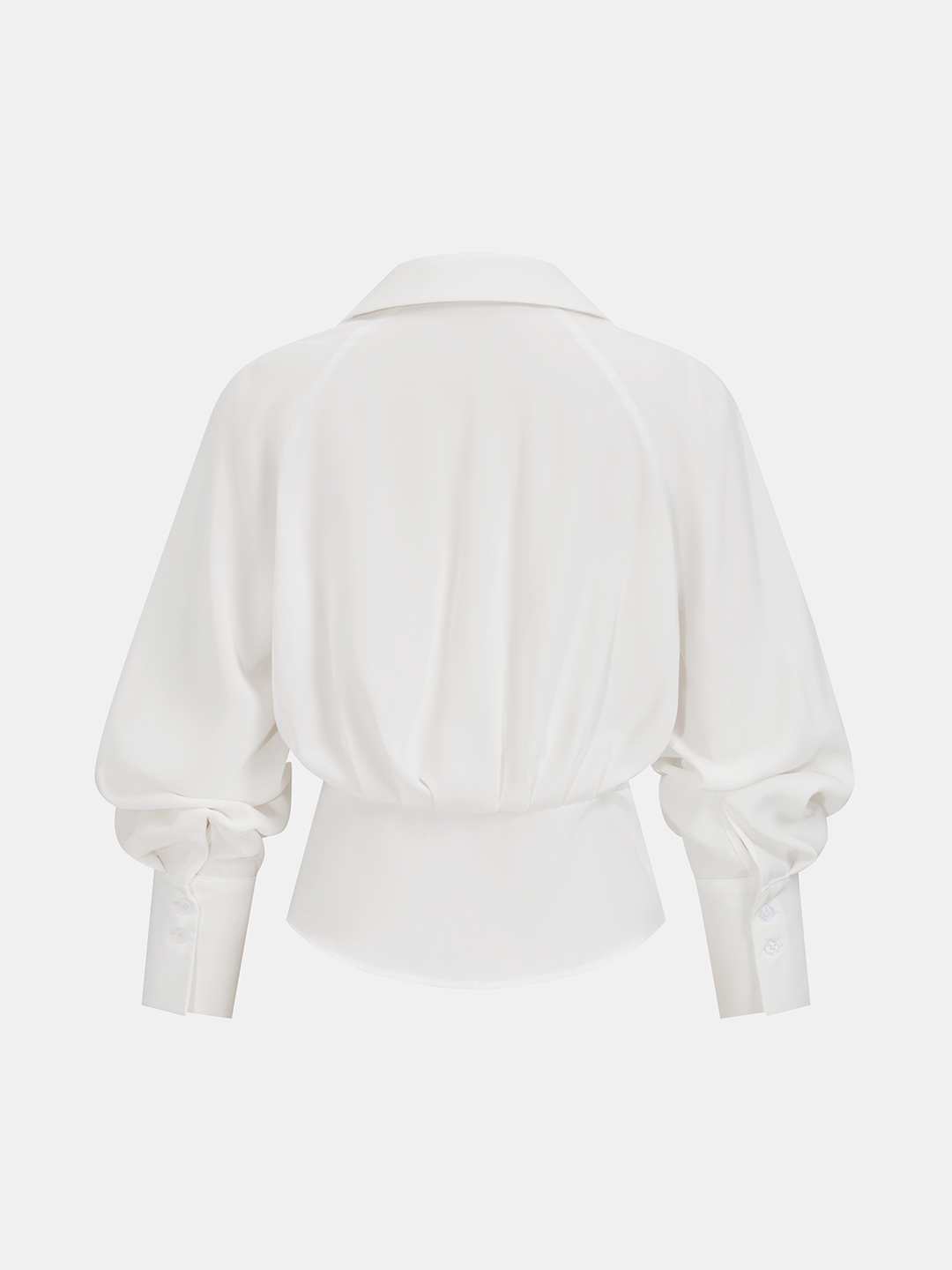 Bloused Waist Wrap-Front Blouse