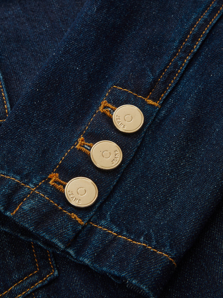 Belted Denim Blazer Dress