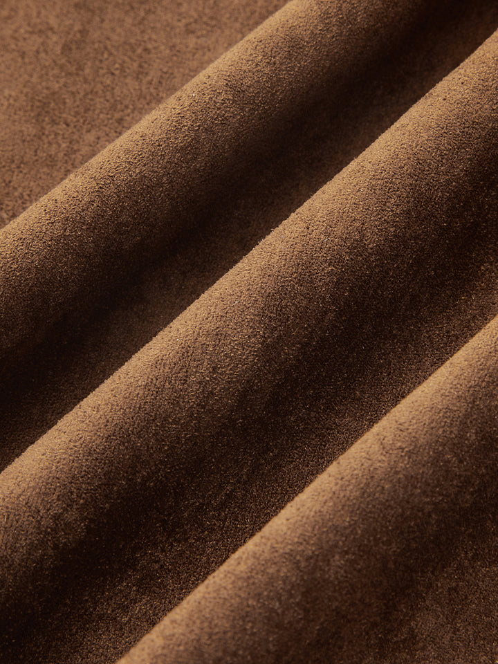 Suede Effect One-Shoulder Ruched Midi Dress