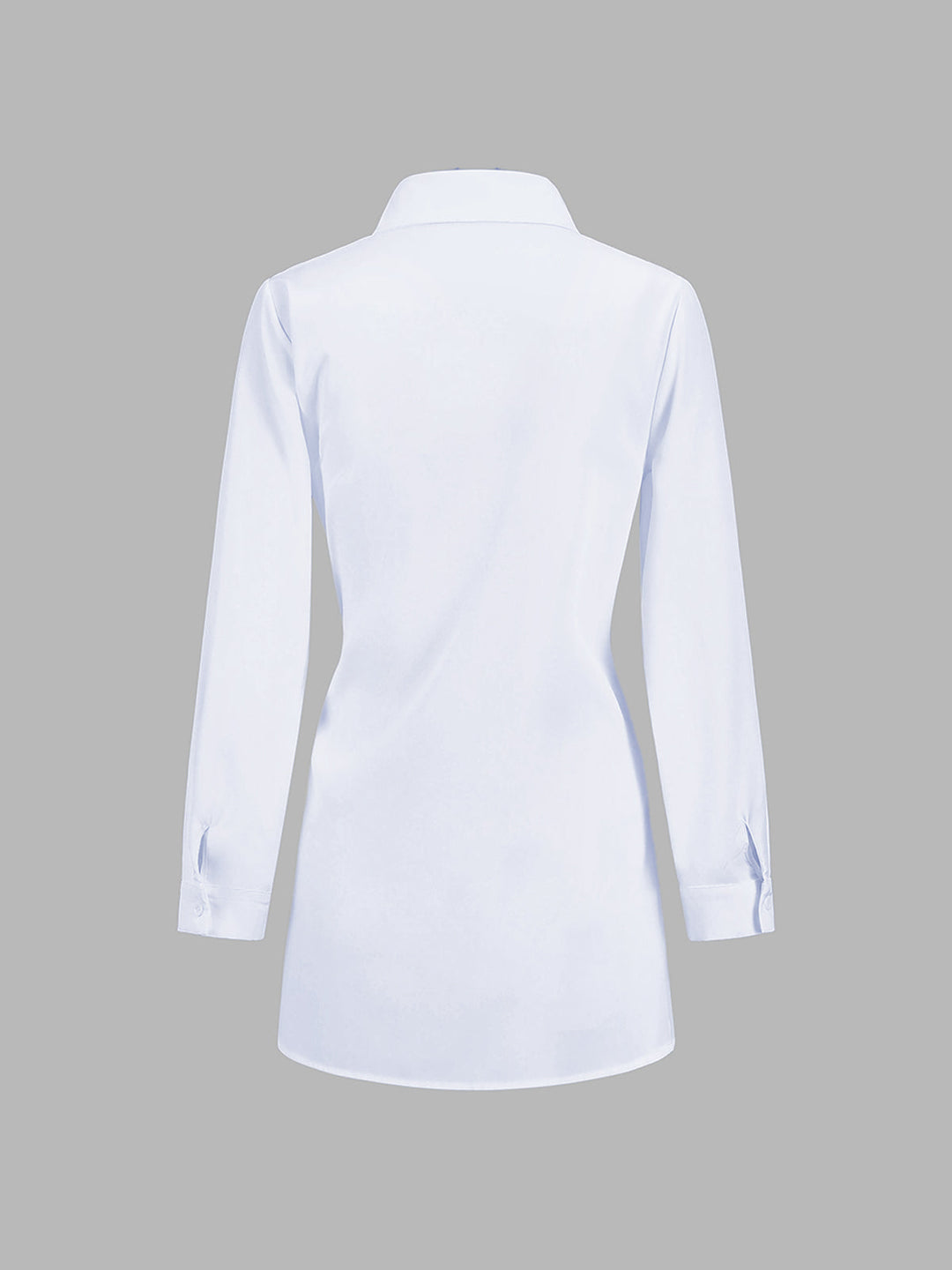 Semi-Sheer Button Down Tied Long Shirt