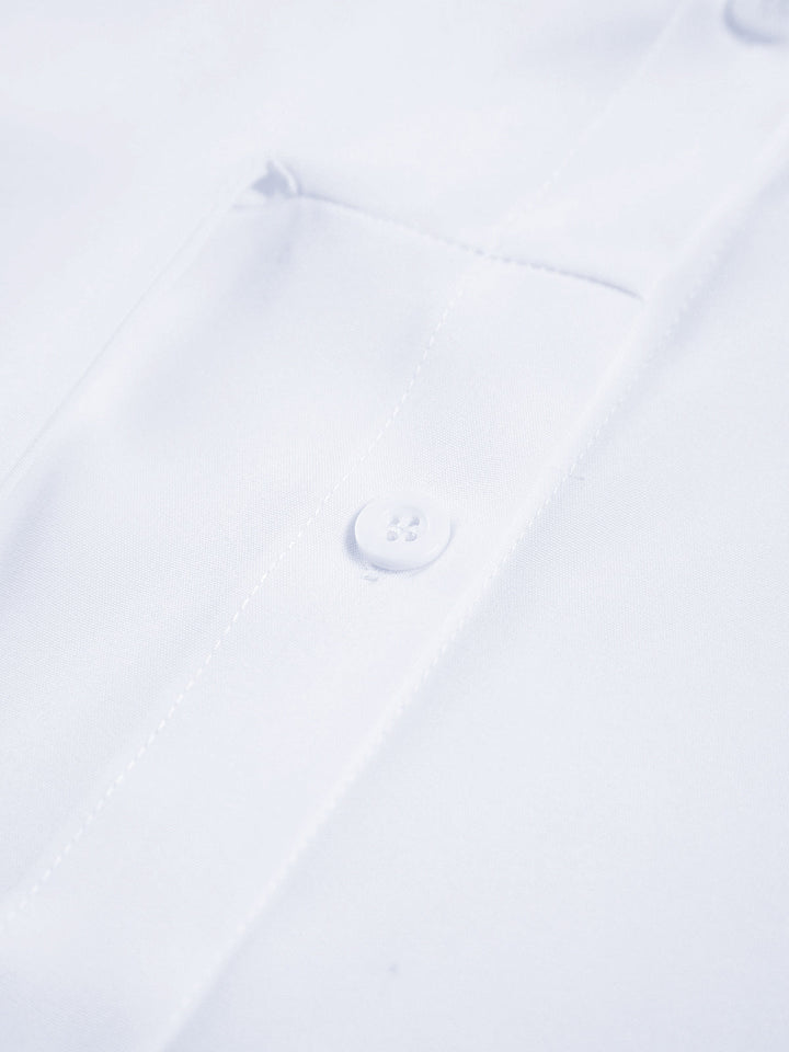 Semi-Sheer Button Down Tied Long Shirt