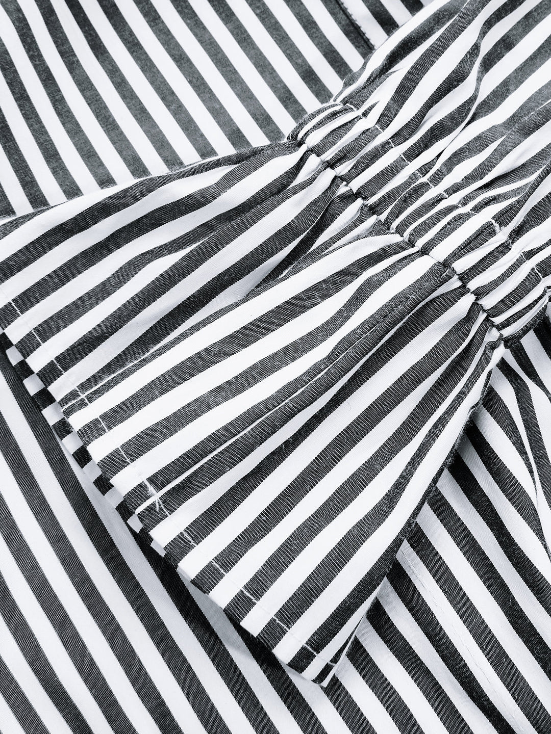 Knot-Waist Striped Cotton-Blend Shirt