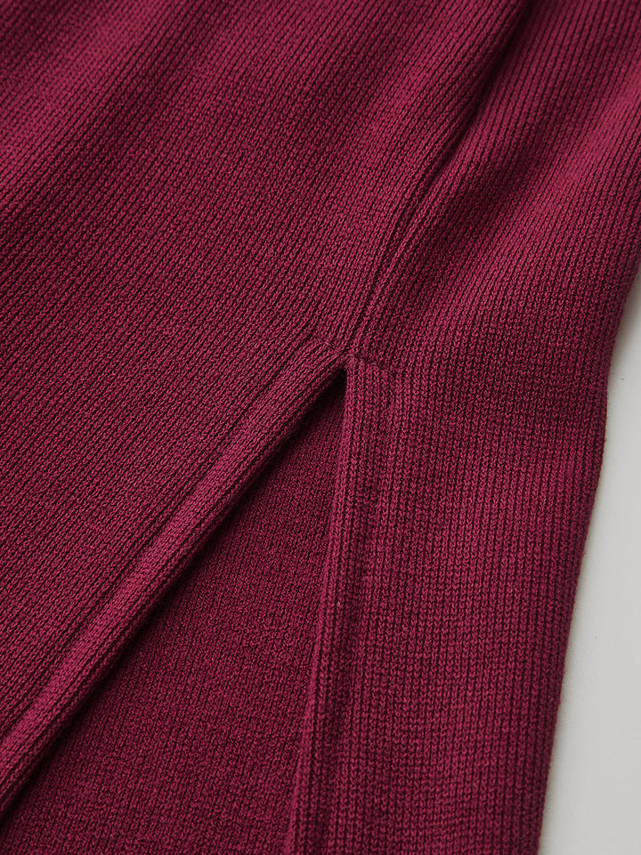 Knot-Waist Bell Sleeve Wrap Midi Dress